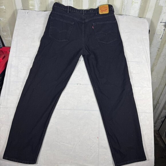 Levi's Strauss Straight Leg Jeans Mens Black Denim Five Pockets Classic Comfort - Picture 2 of 15